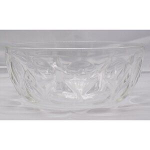 MCM Pyrex Ovenware Teardrop/Thumbprint 10" Clear Glass Serving Bowl